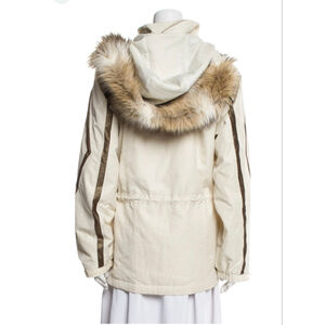 Women's ST. JOHN SPORT Ski Jacket XL Beige with Brown Stripes